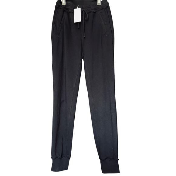 Women's Cotton Citizen Sweatpants Zip Pockets All Black Size Medium NWT - Picture 2 of 12